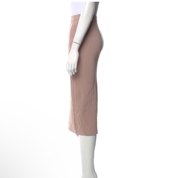 Jonathan Simkhai Blush Pink Stretch Knit Intarsia Textured Bodycon Midi Skirt XS - Picture 4 of 16